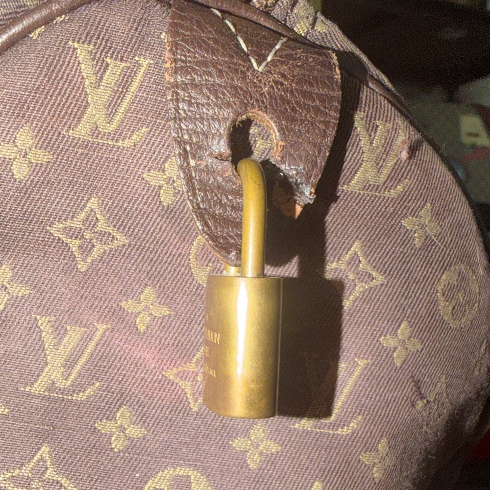 Louis Vuitton Brown Mini Lin Speedy 30 Monogram Top-Handle Bag - Picture 3 of 8